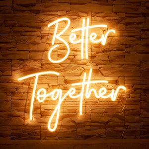 Better Together Neon Sign | Custom LED Wedding Photo Backdrop | Engagement and Anniversary Decor | Romantic Wedding and Event Art