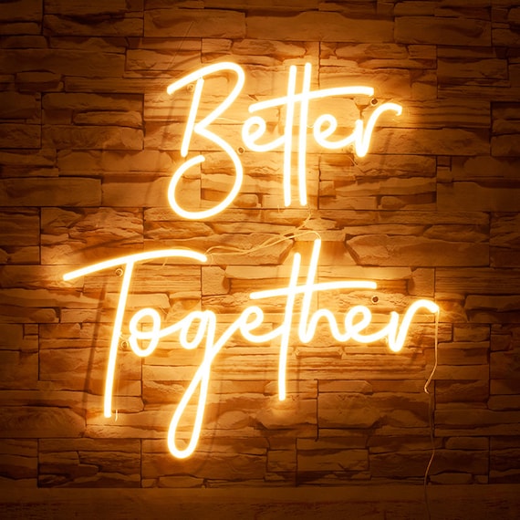 Better Together Neon Sign Neon Words Neon Lamps Home Wall Wedding Party Decor-US