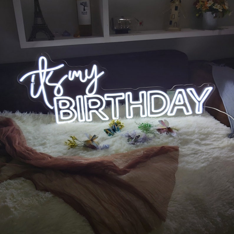 Its My Birthday Sign Neon Words, Birthday Party Sign, Birthday Neon Sign, Birthday Gift, Window Neon Sign, Bar Sign, Party Decoration 21 image 2