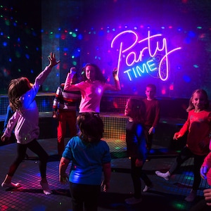 Party Time Neon Sign | Custom LED Neon Sign | Party and Event Decor | Birthday Party Photo Backdrop | Good Vibes Neon Sign |