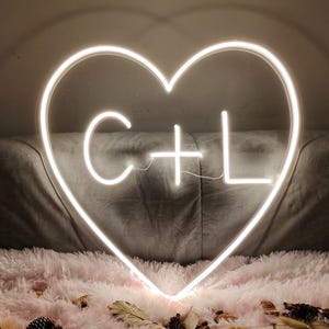 Custom Heart Neon Sign | Personalized Love Heart Neon Light | Custom LED Neon Sign | Romantic Wedding Neon Sign | Neon Home Decor