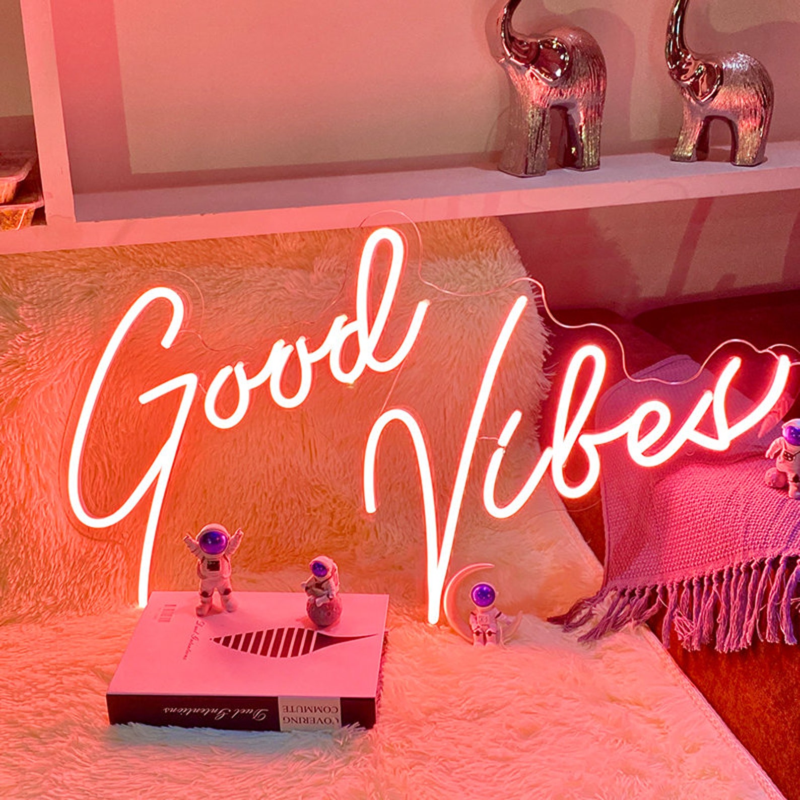 Good Vibes Neon Sign Wall Art Neon Signs Custom Party Sign Etsy