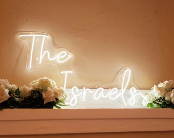 Letrero de neón personalizado con el apellido familiar / Luz con apellido / Decoración personalizada para el hogar / Regalo para parejas / Arte de pared personalizado con el apellido familiar / Decoración para bodas