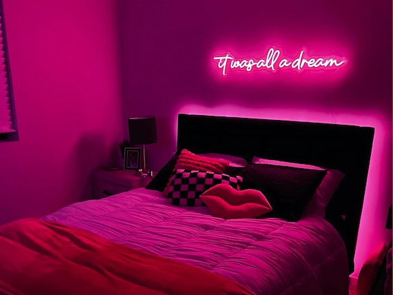It Was All A Dream Neon Sign | Custom LED Neon Sign | LED Neon Bedroom Wall Art | Home Decor Neon Light | Handmade Neon Art | Neon Wall Art
