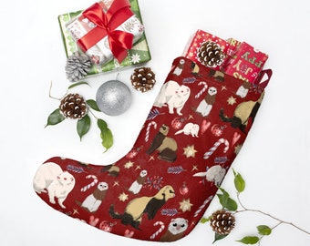 Cute Ferret Christmas Stockings, Pet Lover Christmas Gift