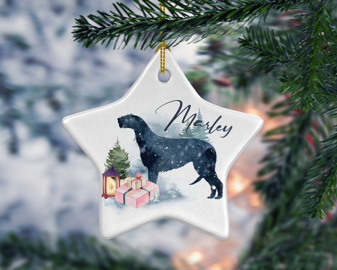Custom Irish Wolfhound Ceramic Ornaments Christmas Dog Gift Etsy