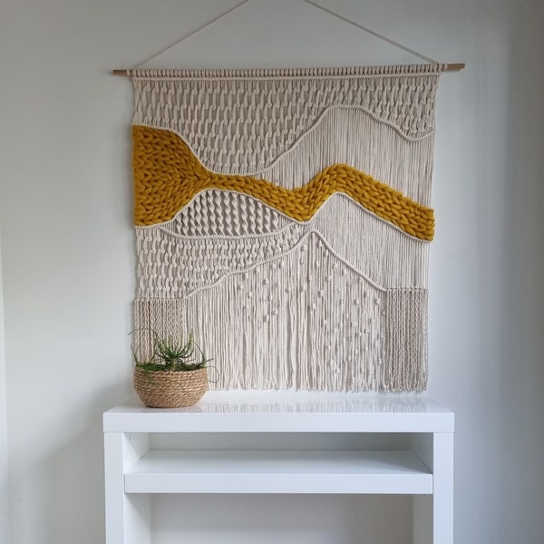 KENDAL : Macrame wall hanging – Contemporary Design – Modern Macrame Textile – Woven Tapestry – Fibre Art