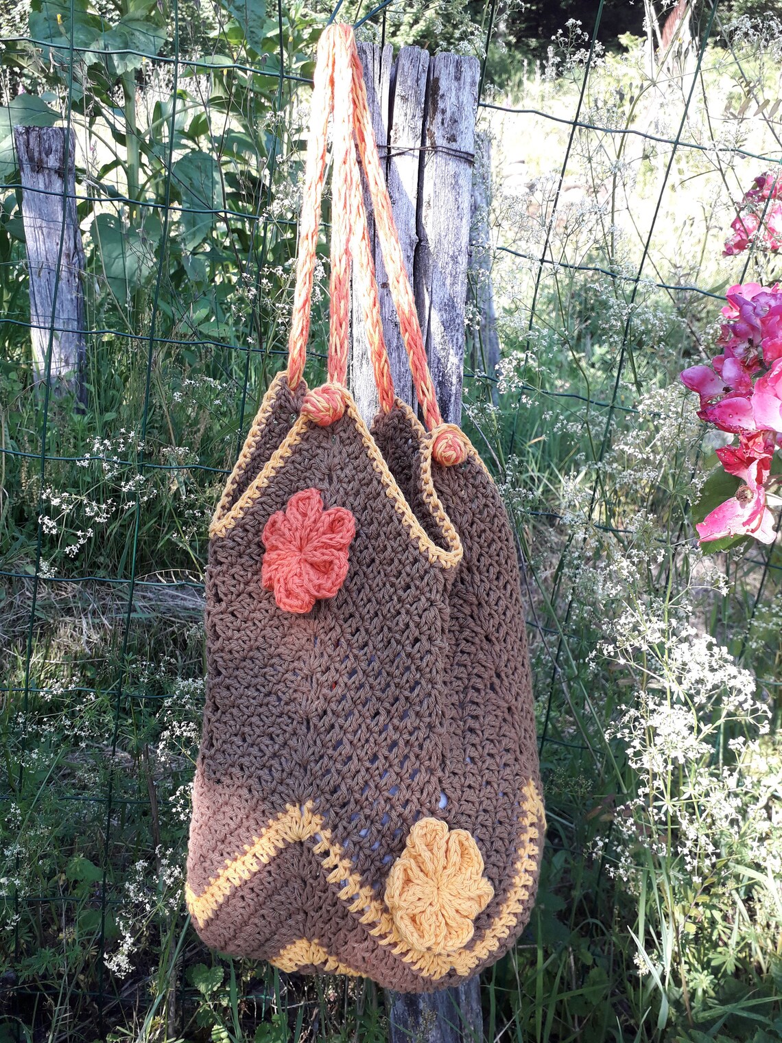 Flowers crochet bag | Etsy