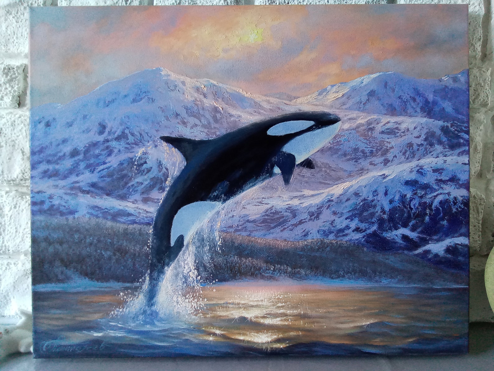 Orca Killer Whale Alaska Art 16 x 20 original oil | Etsy