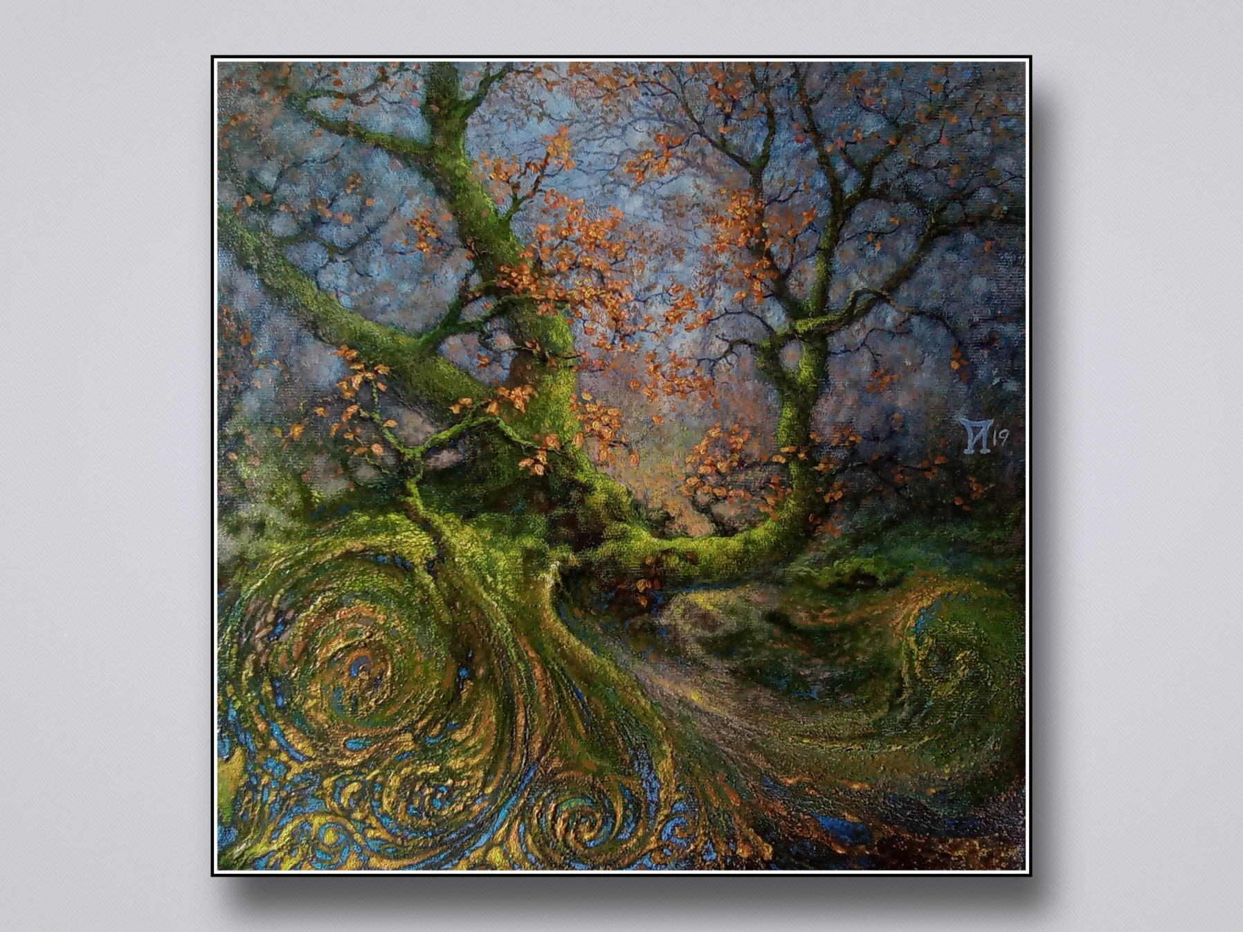 Trees painting Forest landscape Fantasy Forest Original oil | Etsy