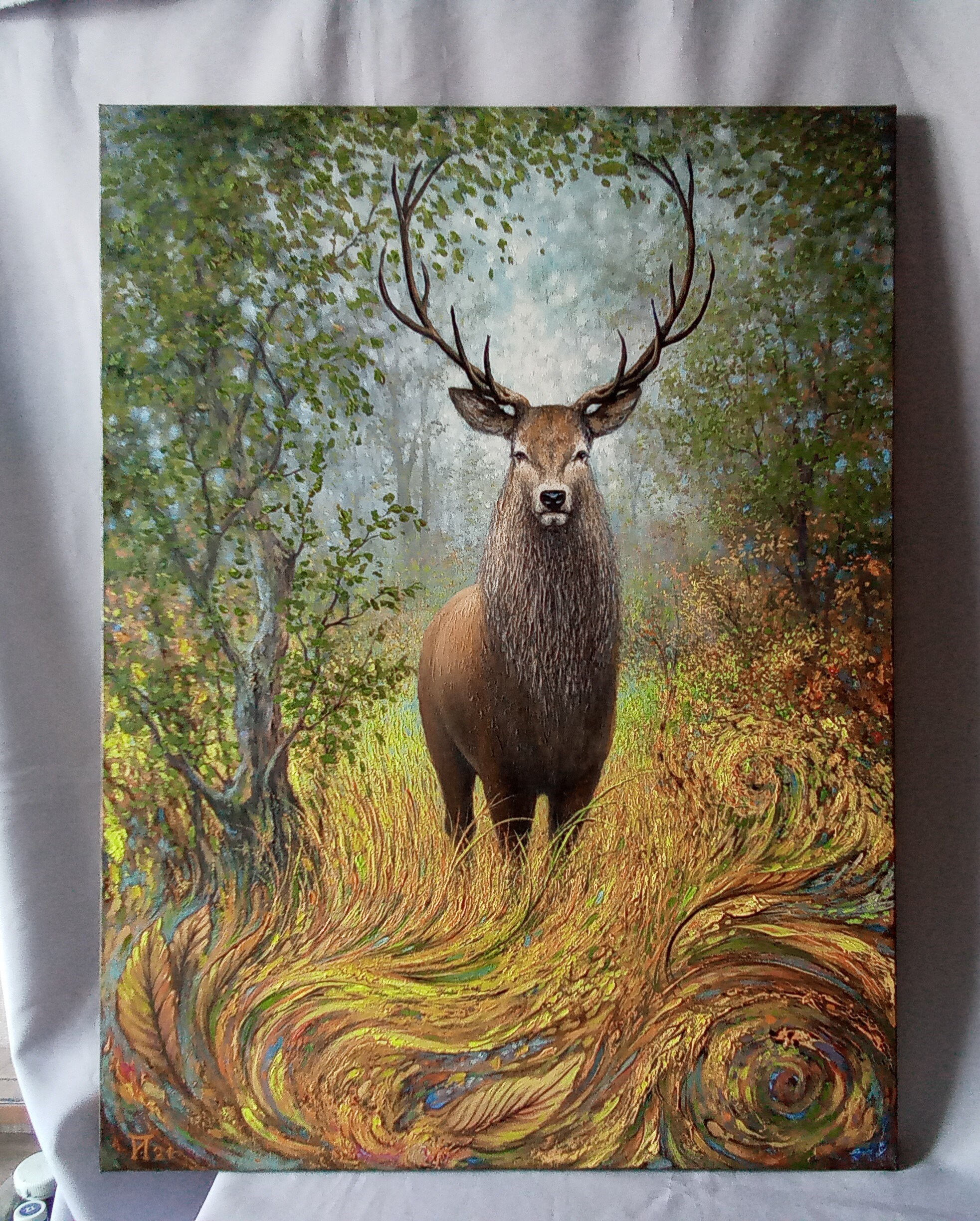 Deer painting Animal artwork Original Oil Painting on Canvas | Etsy