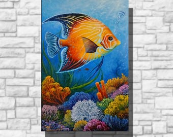 "Unterwasserwelt ""Fisch auf Leinwand""