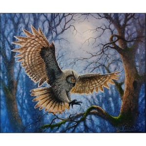 Owl  painting Birds art   Original oil painting on canvas 20 x 24" Hand painted by GarikArtUA