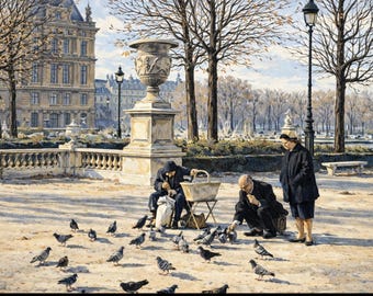 Paris Jardin des Tuileries Druck, Vintage Schwarz Weiß Foto, Französische Reise Wandkunst (Gerahmt)