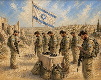 Soldatengebet Jerusalem Kunst, jüdischer spiritueller Druck, israelischer Glaube Kunstwerk,für gerahmt