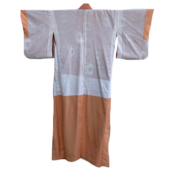 Muted peach midcentury meisen kimono with abstrac… - image 5