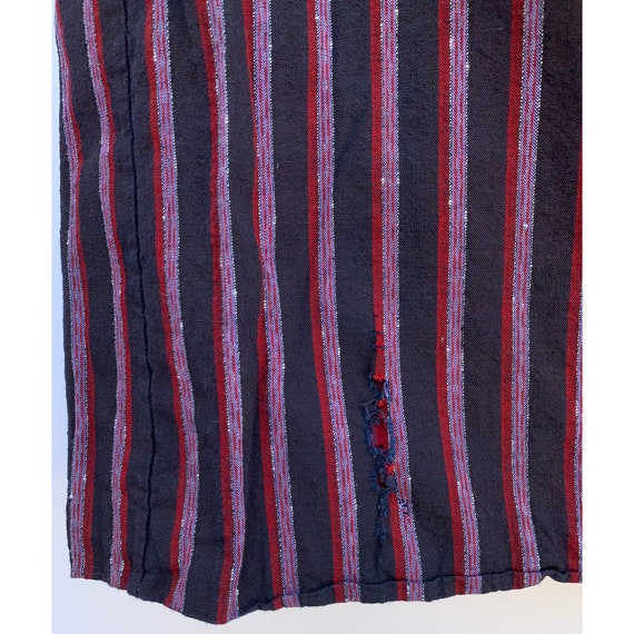 Vintage striped cotton noragi with black silk col… - image 7