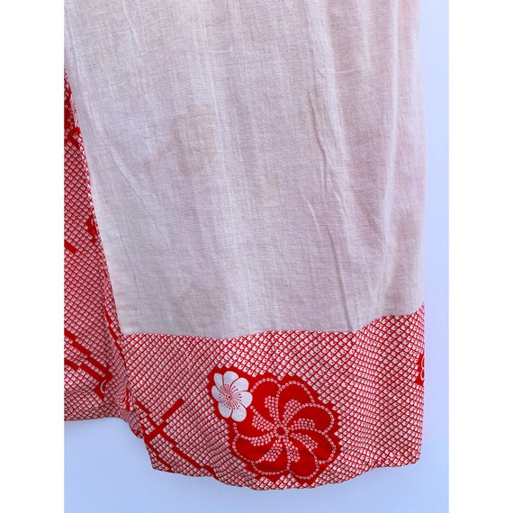 Vintage rayon juban with red and white shibori an… - image 9