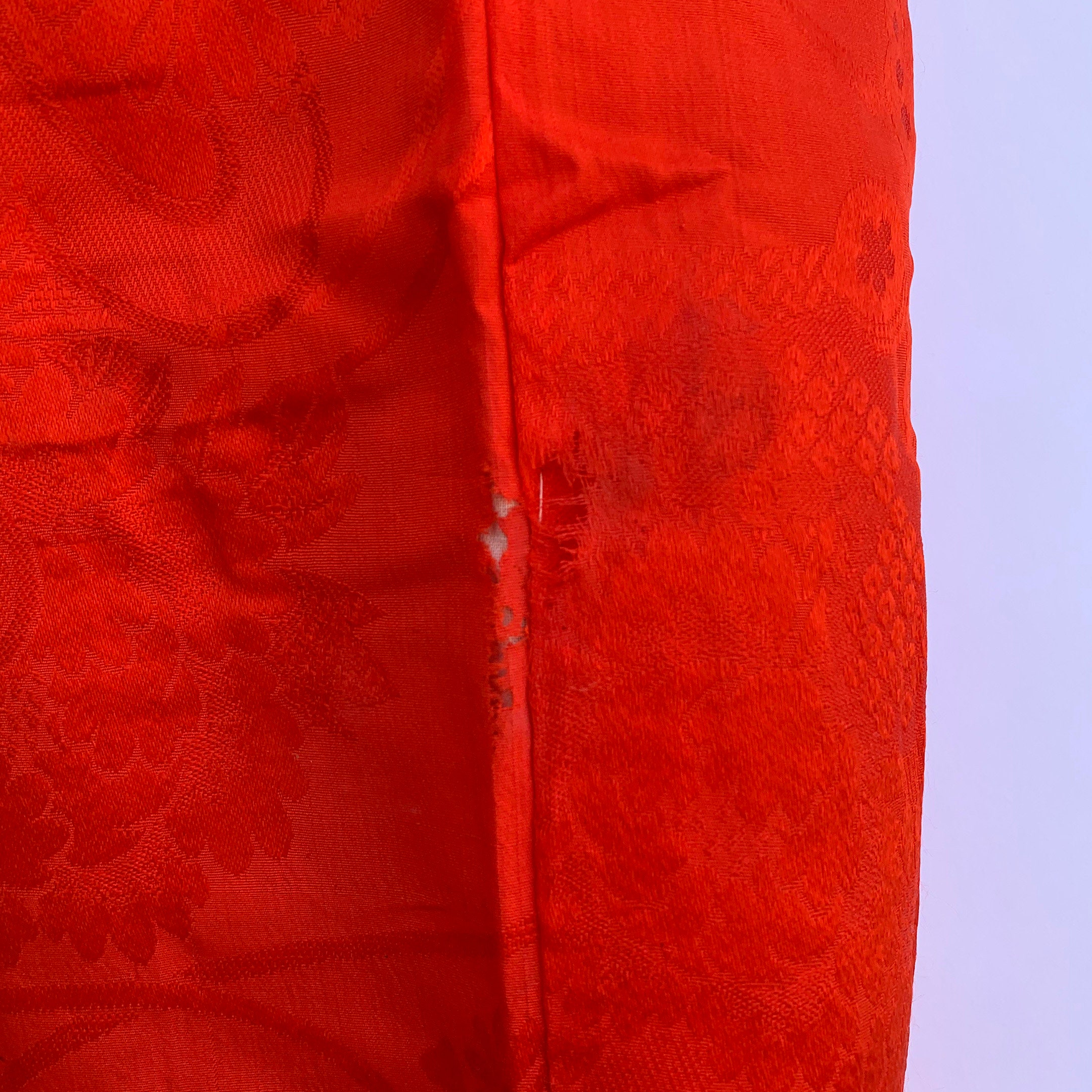 Antique Red Silk Chufurisode Juban With Woven Flower and Fan - Etsy
