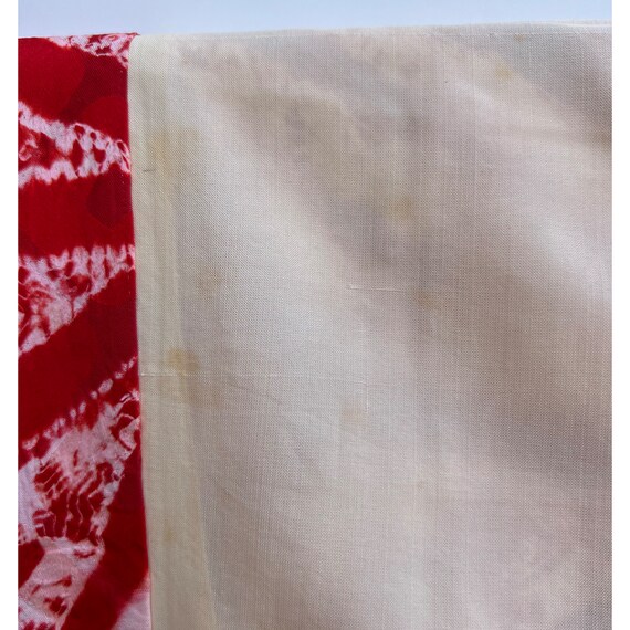 Vivid red shibori silk nagajuban with shibori dye… - image 8