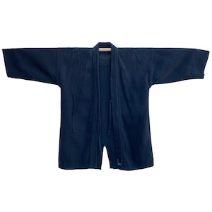 Black overdyed kendo jacket with attached self ties