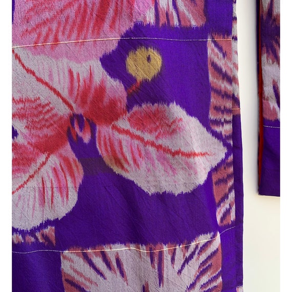 Vivid purple and pink meisen silk kimono with che… - image 6