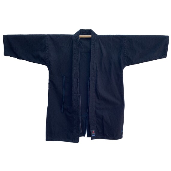 Thin Black Overdyed Kendo Jacket With Nailhead Texture - Etsy