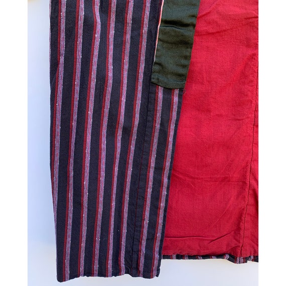Vintage striped cotton noragi with black silk col… - image 6