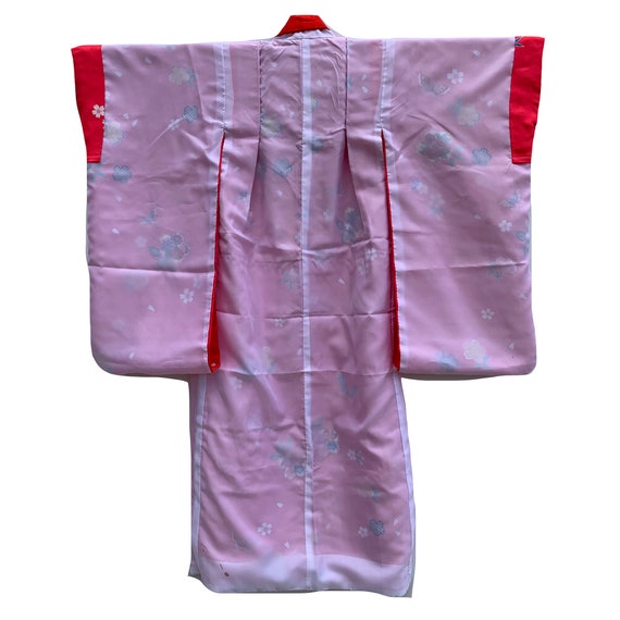 Hot pink synthetic girls kimono with butterflies … - image 5