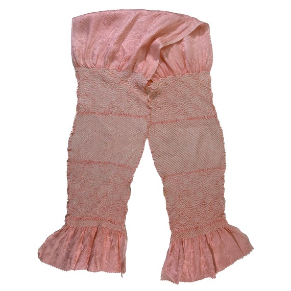 Baby pink silk shibori obiage with sayagata and f… - image 3