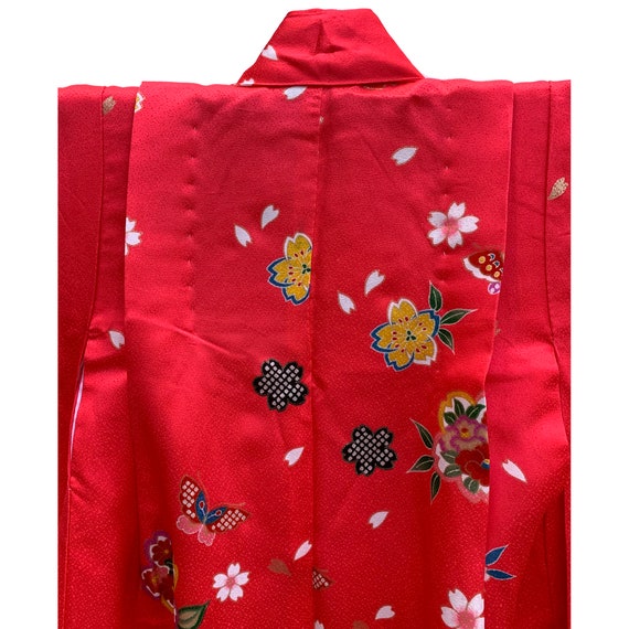 Hot pink synthetic girls kimono with butterflies … - image 7