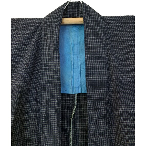 Deep navy cotton douchugi wrap jacket with fine p… - image 3