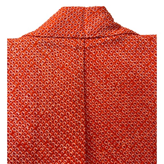 Bright orange silk all over shibori haori - image 7