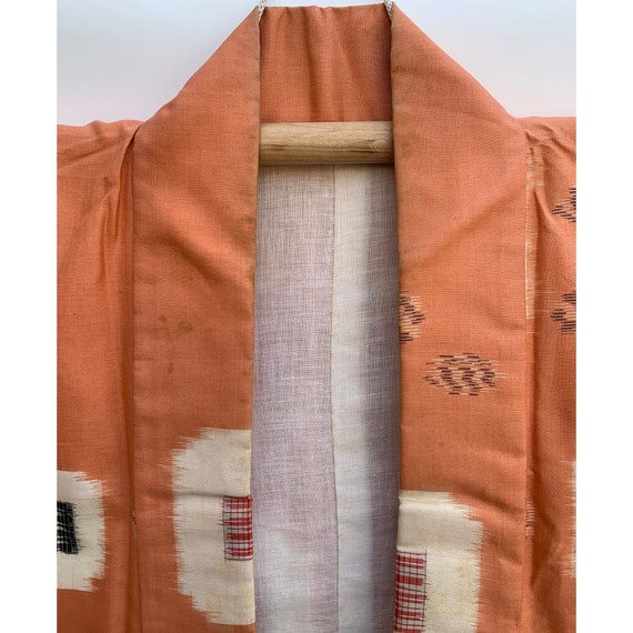 Muted peach midcentury meisen kimono with abstrac… - image 6