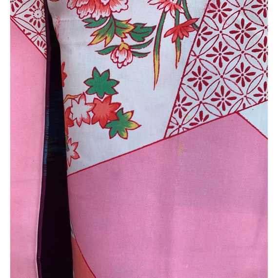 Plum meisen silk haori with floral branch pattern - image 8