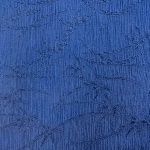 Navy synthetic summer kimono with woven pattern of bamboo and grasses