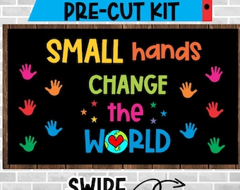 Precut School Bulletin Board Decoration: 'Small Hands Change' Theme