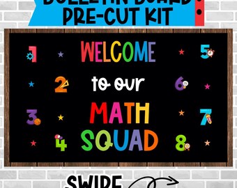 WELCOME MATH SQUAD Precut Bulletin Board: Back to School Classroom Decor