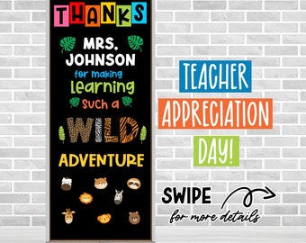 JUNGLE SAFARI Teacher Appreciation Day Kit, School Door Decoration, Bulletin Board Kit, School Door Kit, School Bulletin Board Letters Kit