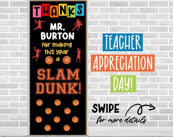 BASKETBALL School Door Kit Teacher Appreciation Week Basketball Bulletin Board Kit School Bulletin Board Kit Sports Bulletin Board