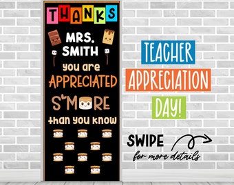 S'MORE Teacher Appreciation Day School Door Decor Classroom Decor Custom School Door Decoration Bulletin Board Kit Back to School Classroom