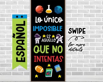 LO UNICO IMPOSIBLE Bulletin Board, Spanish Bulletin Board Kit, Spanish School Door Deco, Spanish Decoration, Decoraciones en Español