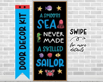 A SMOOTH SEA Door Decoration Classroom Door Decoration Door letters decoration Bulletin Board Letters Custom Letters Decoration Ocean Decor