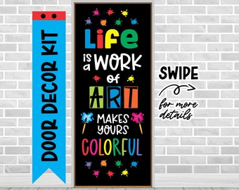 LIFE IS A work of art Bulletin Board Kit Classroom Decoration Bulletin Board Decoration Decorative letter Teacher Appreciation Classroom