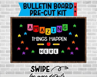 AMAZING THINGS Happen Here Bulletin Board Kit Classroom Decoration Kit Teacher Appreciation Bulletin Board Decorative letters Back to School