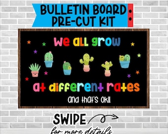 Cactus Classroom Bulletin Board Kit: We All Grow, Teacher Decoration
