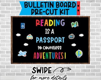 Reading Is A Passport Bulletin Board Kit: School Door Decoration