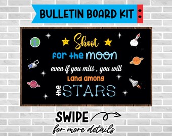 SHOOT FOR THE Moon Bulletin Board Kit Classroom Decoration Teacher bulletin board Back to School Teacher Appreciation Day School Letters