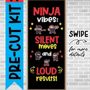 Ninja Vibes School Door Decoration: Precut Classroom Kit