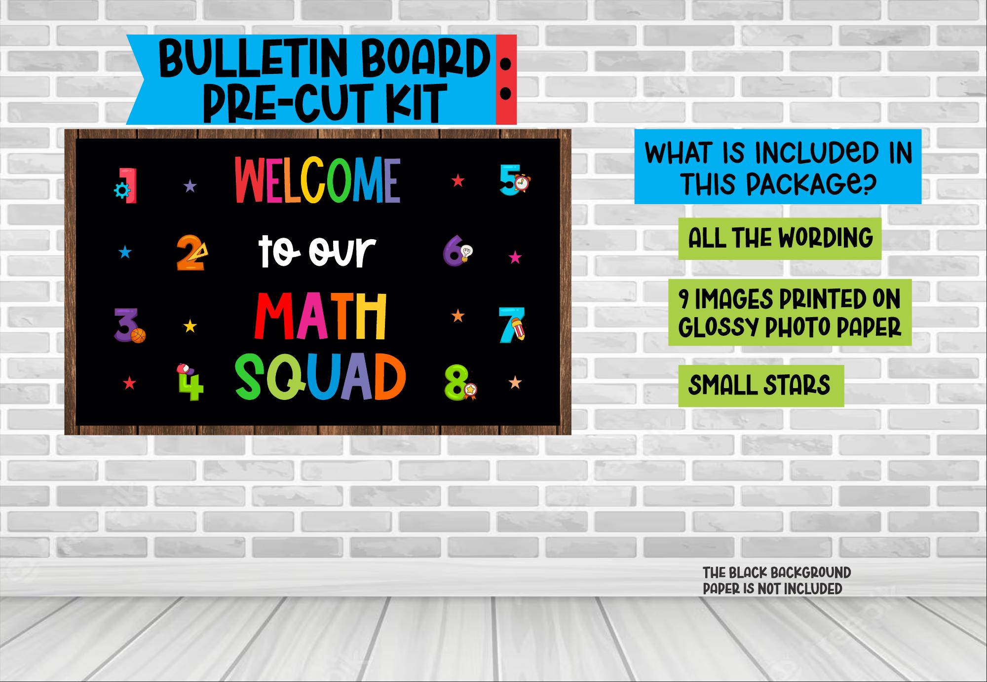 WELCOME MATH SQUAD Precut Bulletin Board: Back to School Classroom ...
